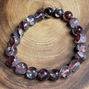 Fire Quartz beaded stretch bracelet ONE NEW reiki meditation crystal healing 8mm